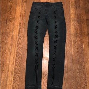 BlankNYC black jeans with velvet X’s